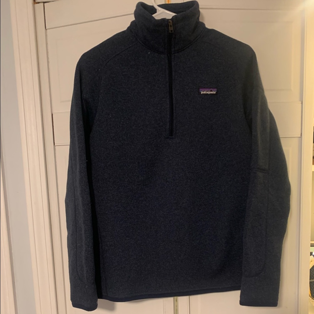 Navy Patagonia Better Sweater 1/4 Zip Fleece Pullover, Large